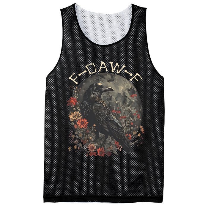 Funny F Caw F Raven Bird Saying Graphic Mesh Reversible Basketball Jersey Tank