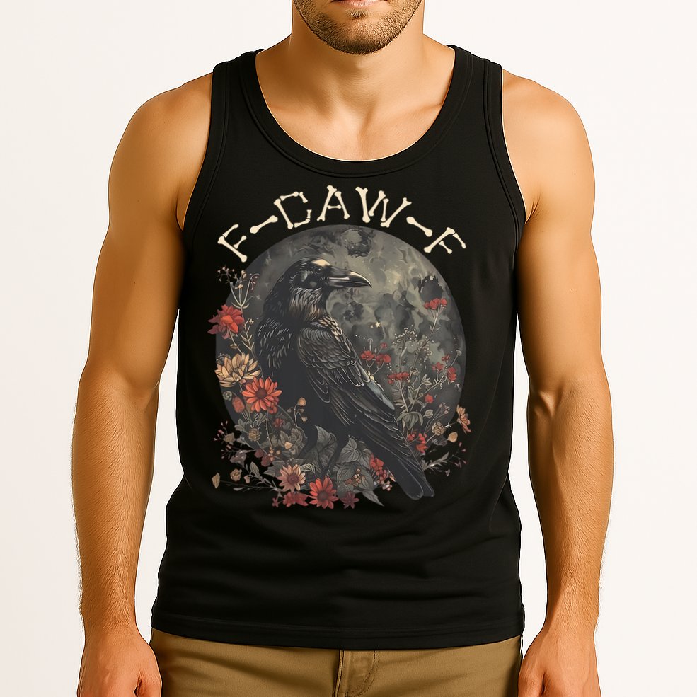 Funny F Caw F Raven Bird Saying Graphic Tank Top