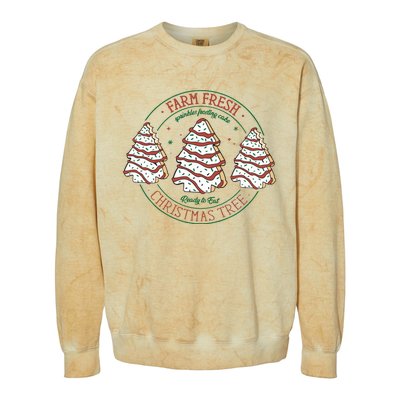 Farm Fresh Christmas Tree Cakes Merry Christmas Foodie Colorblast Crewneck Sweatshirt