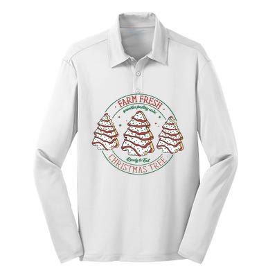 Farm Fresh Christmas Tree Cakes Merry Christmas Foodie Silk Touch Performance Long Sleeve Polo