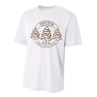 Farm Fresh Christmas Tree Cakes Merry Christmas Foodie Performance Sprint T-Shirt