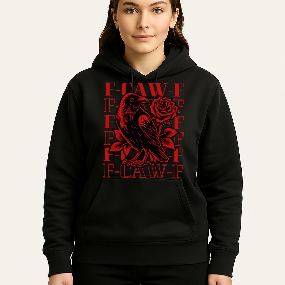 Funny F-Caw-F Crow Black Crow, F-Caw-F Black Bird Hoodie