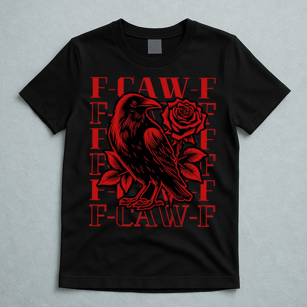 Funny F-Caw-F Crow Black Crow, F-Caw-F Black Bird T-Shirt