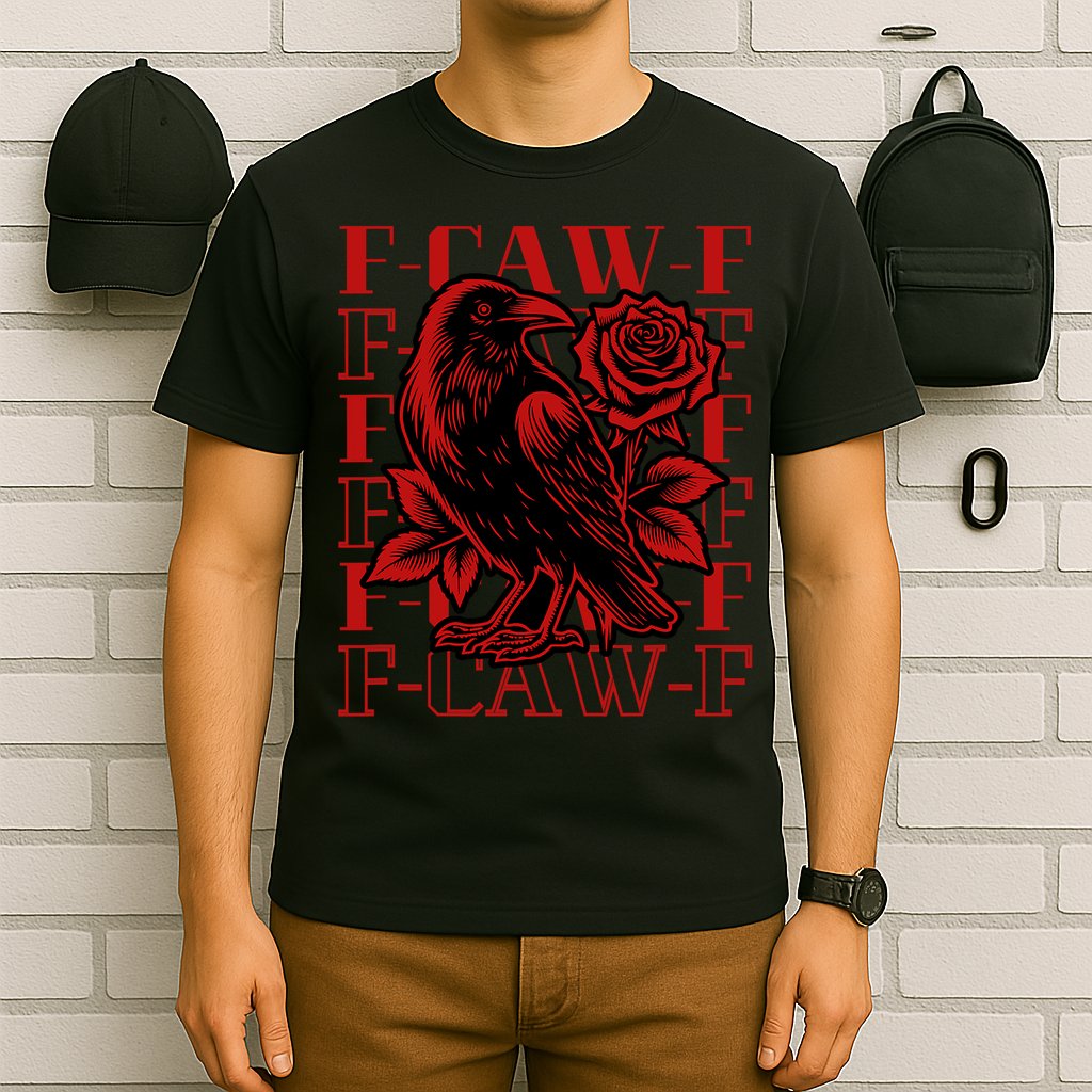 Funny F-Caw-F Crow Black Crow, F-Caw-F Black Bird T-Shirt