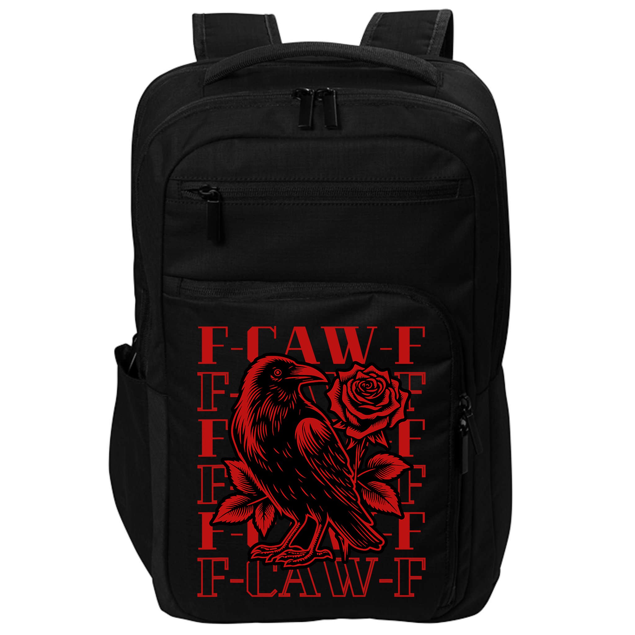 Funny F-Caw-F Crow Black Crow, F-Caw-F Black Bird Impact Tech Backpack