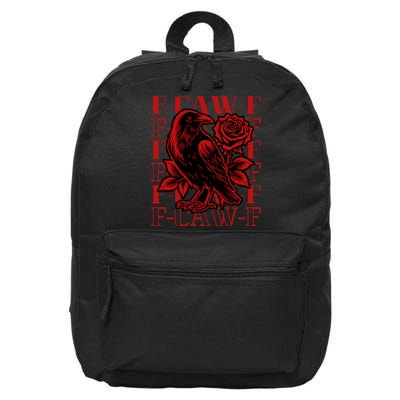 Funny F-Caw-F Crow Black Crow, F-Caw-F Black Bird 16 in Basic Backpack