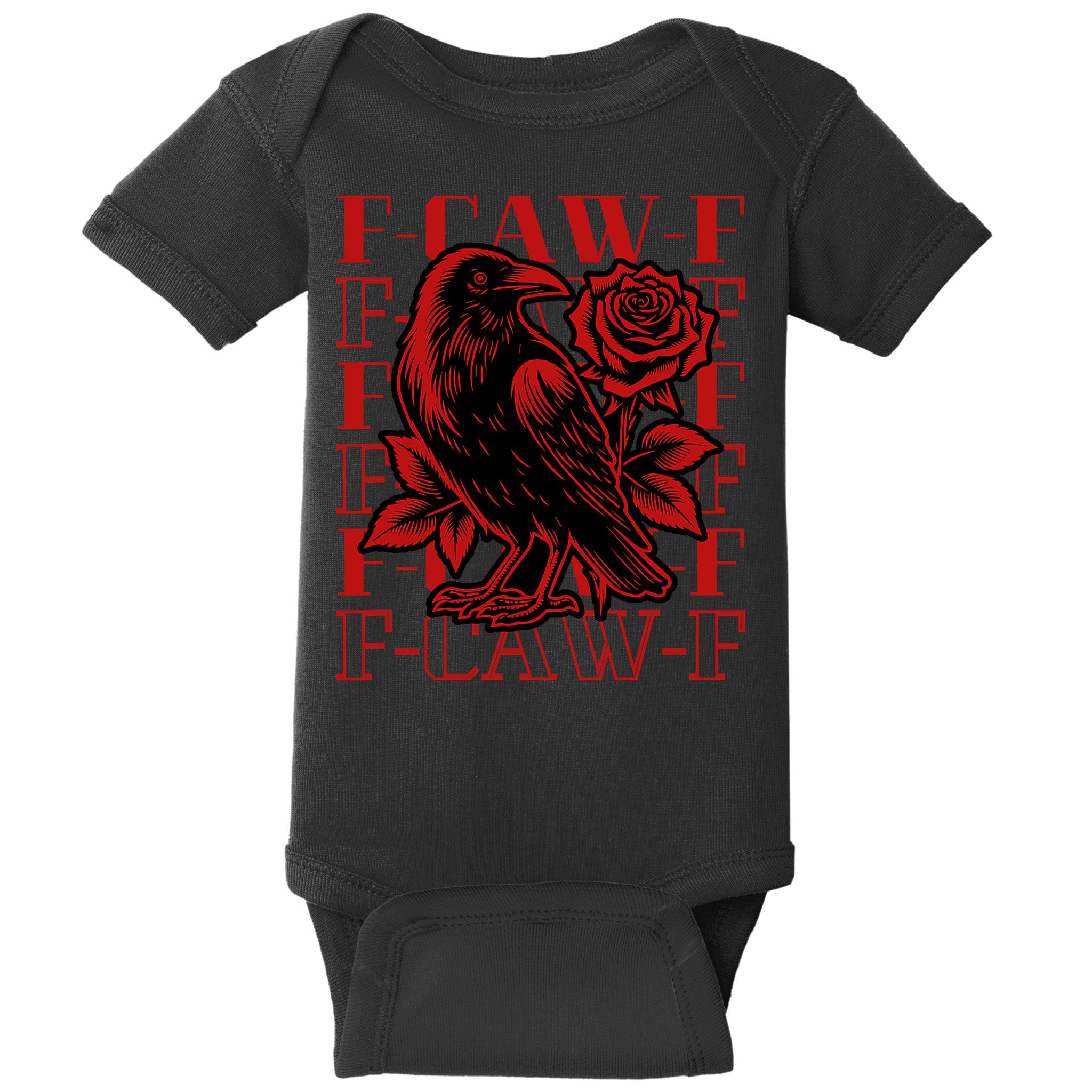 Funny F-Caw-F Crow Black Crow, F-Caw-F Black Bird Baby Bodysuit