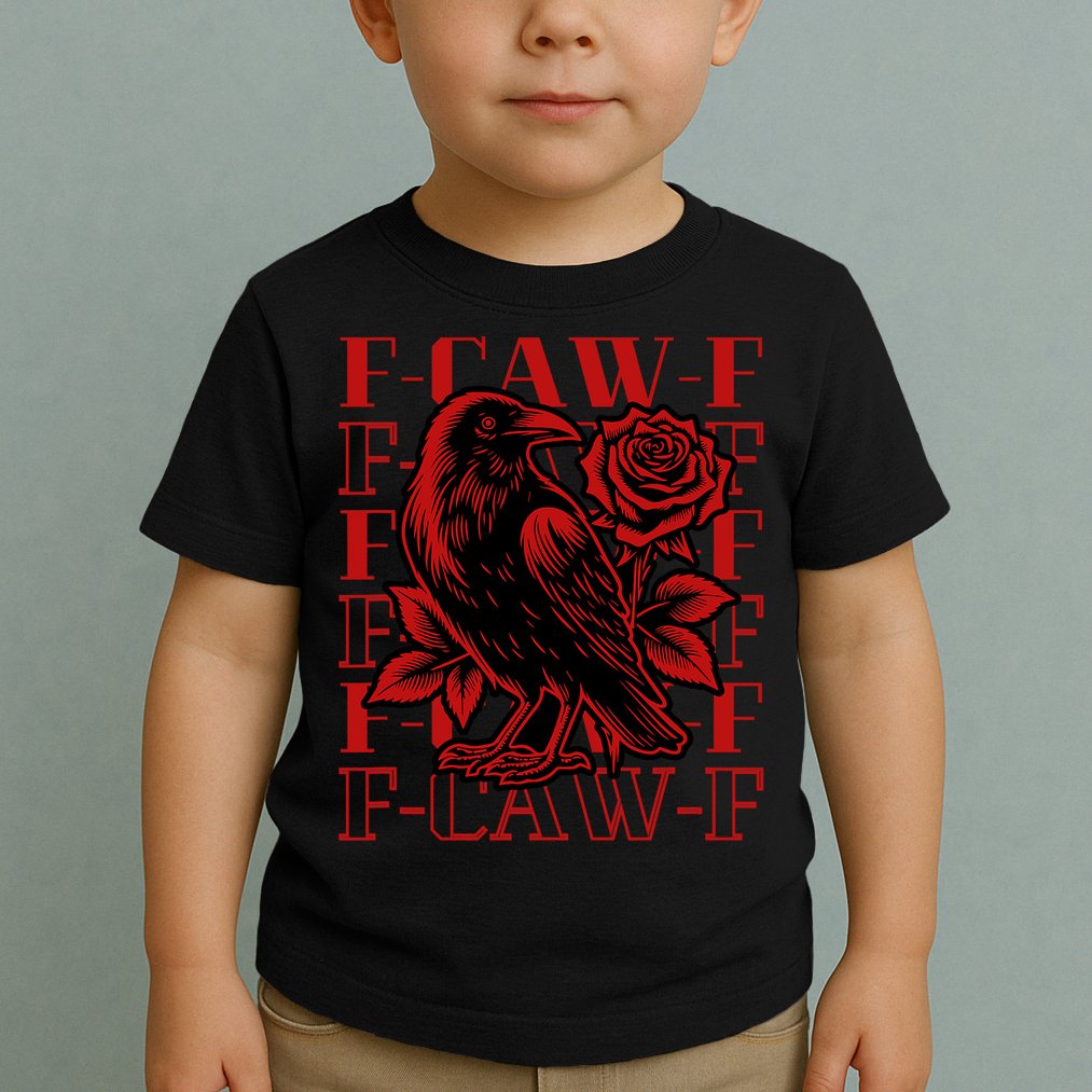 Funny F-Caw-F Crow Black Crow, F-Caw-F Black Bird Toddler T-Shirt