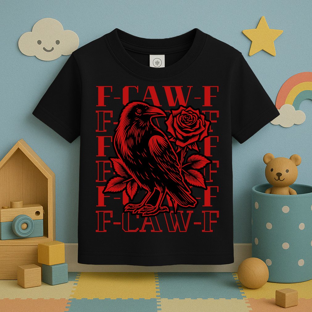 Funny F-Caw-F Crow Black Crow, F-Caw-F Black Bird Toddler T-Shirt
