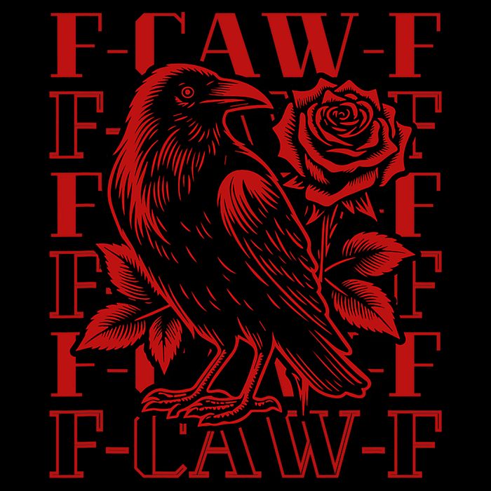 Funny F-Caw-F Crow Black Crow, F-Caw-F Black Bird Cropped Pullover Crew