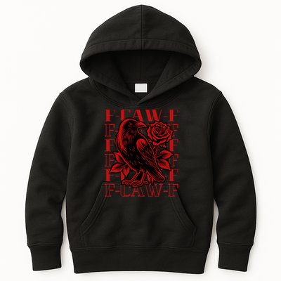 Funny F-Caw-F Crow Black Crow, F-Caw-F Black Bird Kids Hoodie