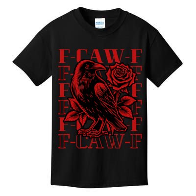 Funny F-Caw-F Crow Black Crow, F-Caw-F Black Bird Kids T-Shirt