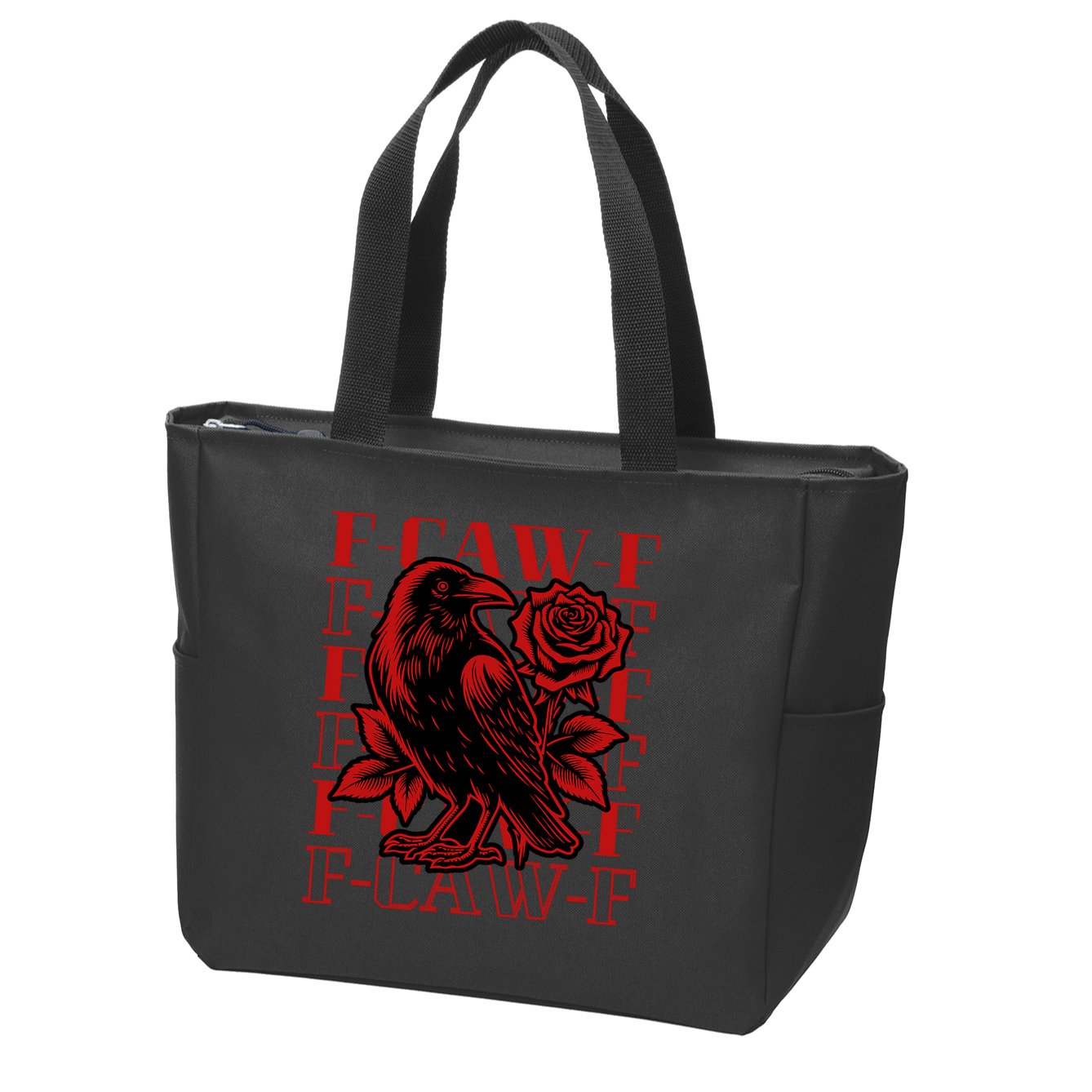 Funny F-Caw-F Crow Black Crow, F-Caw-F Black Bird Zip Tote Bag