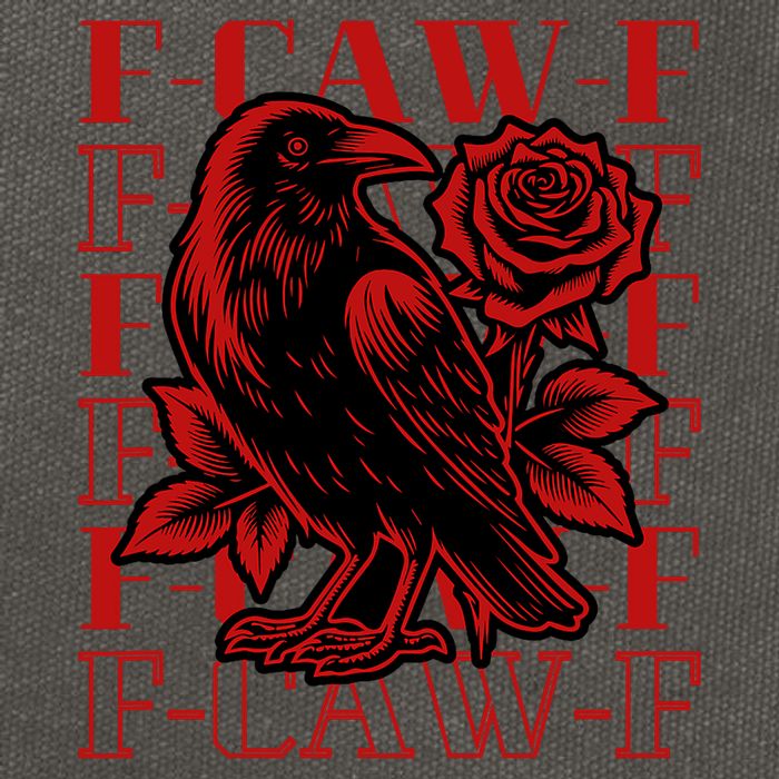 Funny F-Caw-F Crow Black Crow, F-Caw-F Black Bird Cotton Canvas Backpack