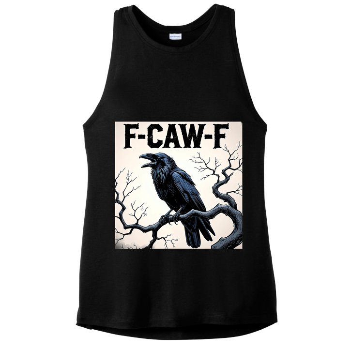Funny F-Caw-F Crow Ladies PosiCharge Tri-Blend Wicking Tank