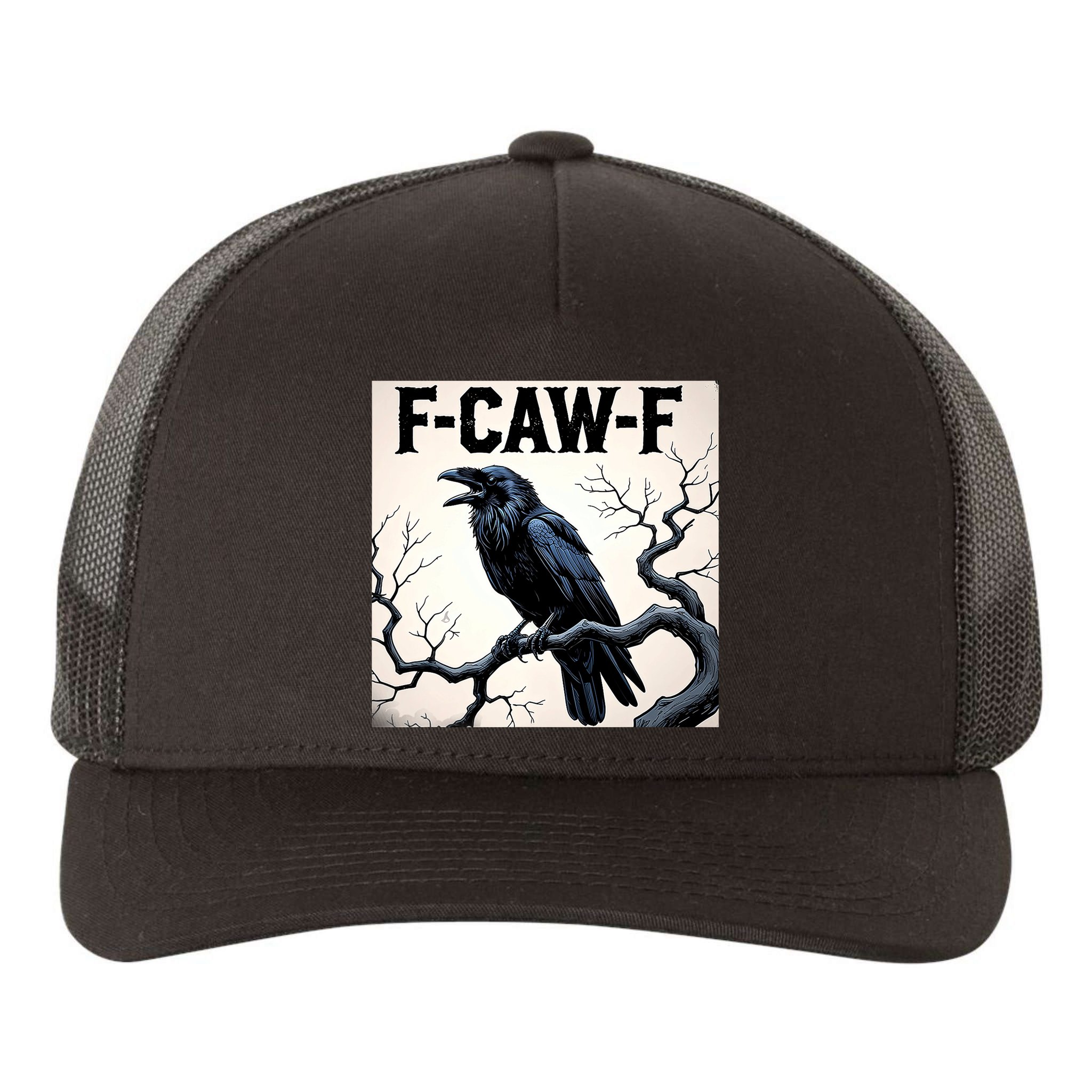 Funny F-Caw-F Crow Yupoong Adult 5-Panel Trucker Hat