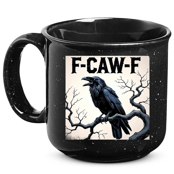 Funny F-Caw-F Crow 15oz Campfire Ceramic Mug