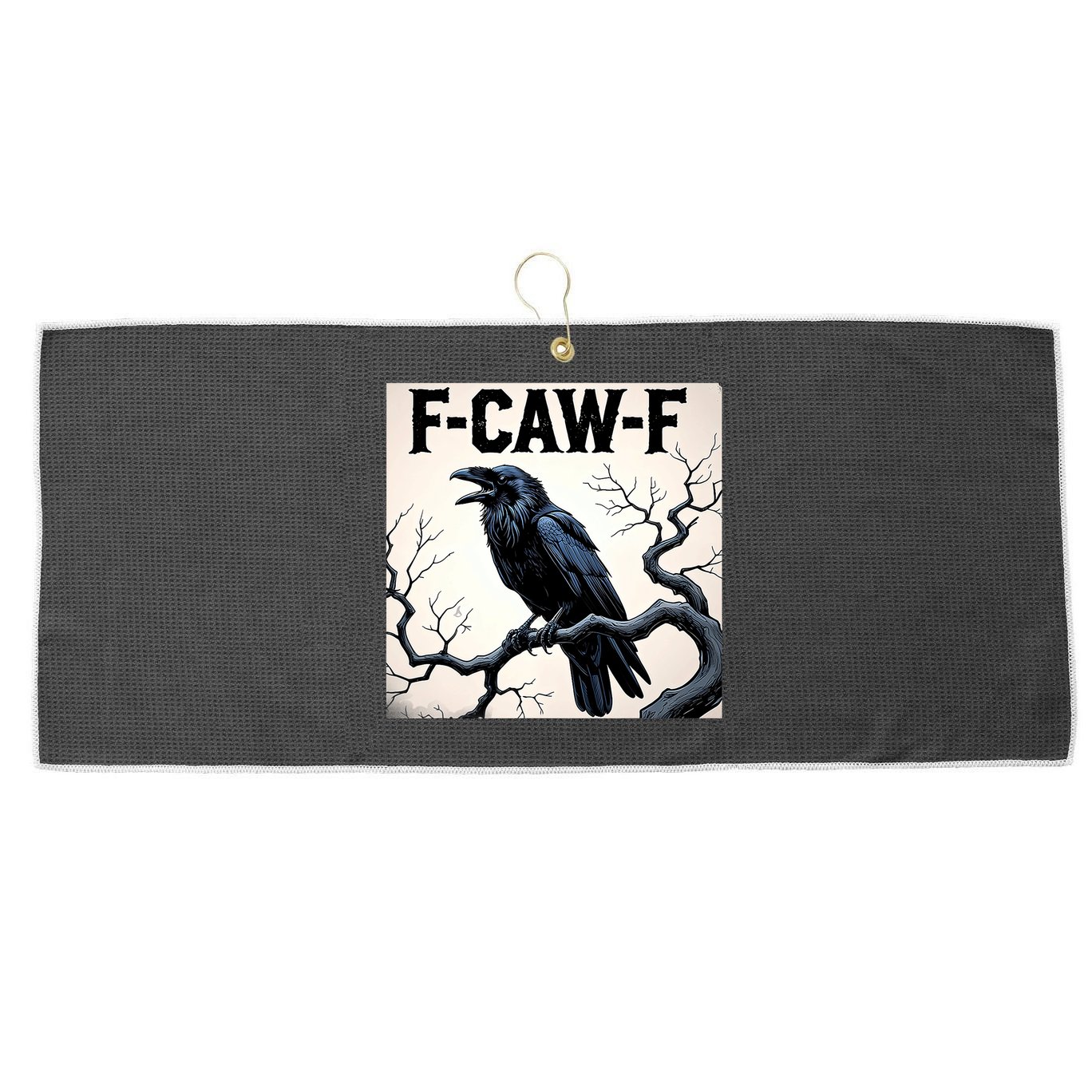 Funny F-Caw-F Crow Large Microfiber Waffle Golf Towel
