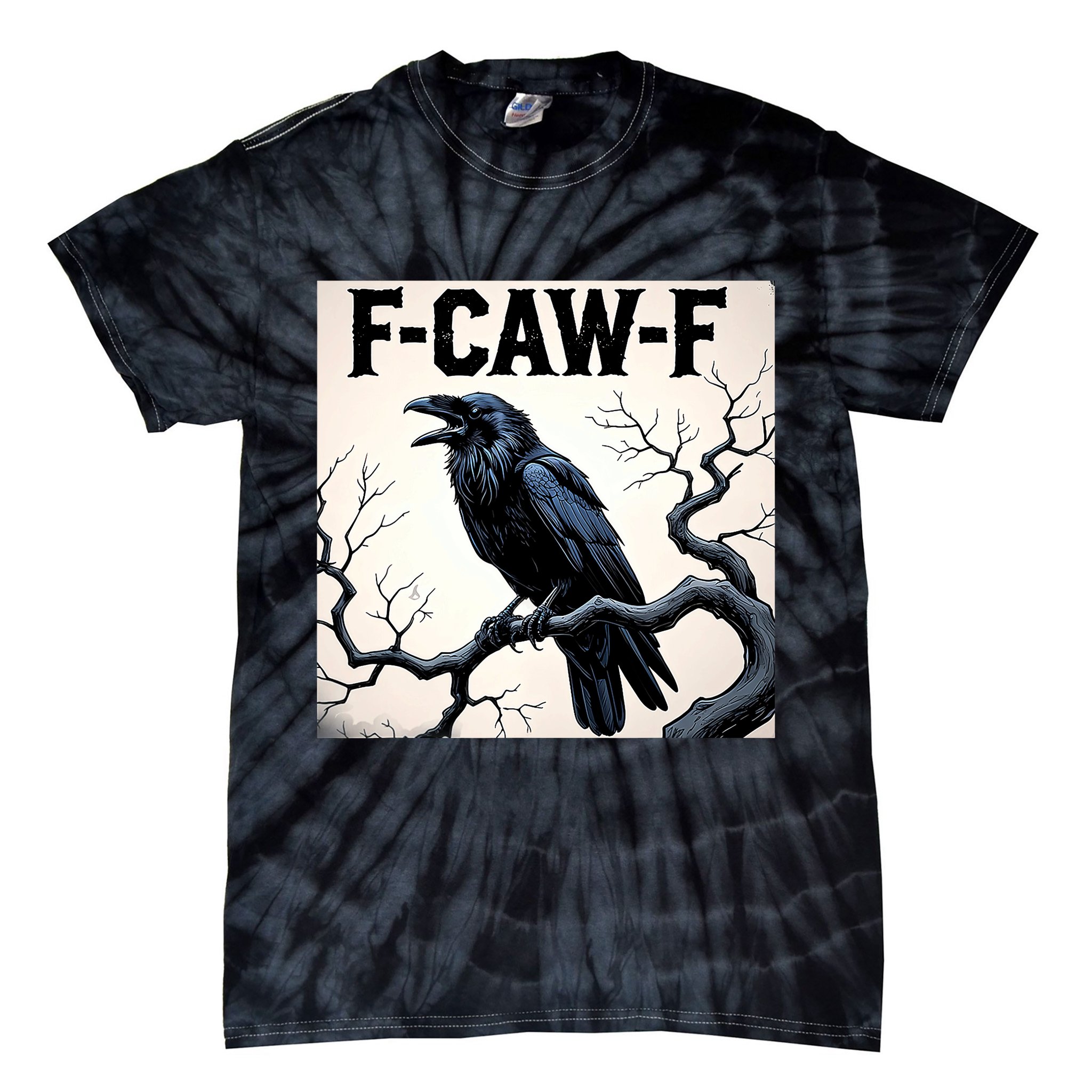 Funny F-Caw-F Crow Tie-Dye T-Shirt
