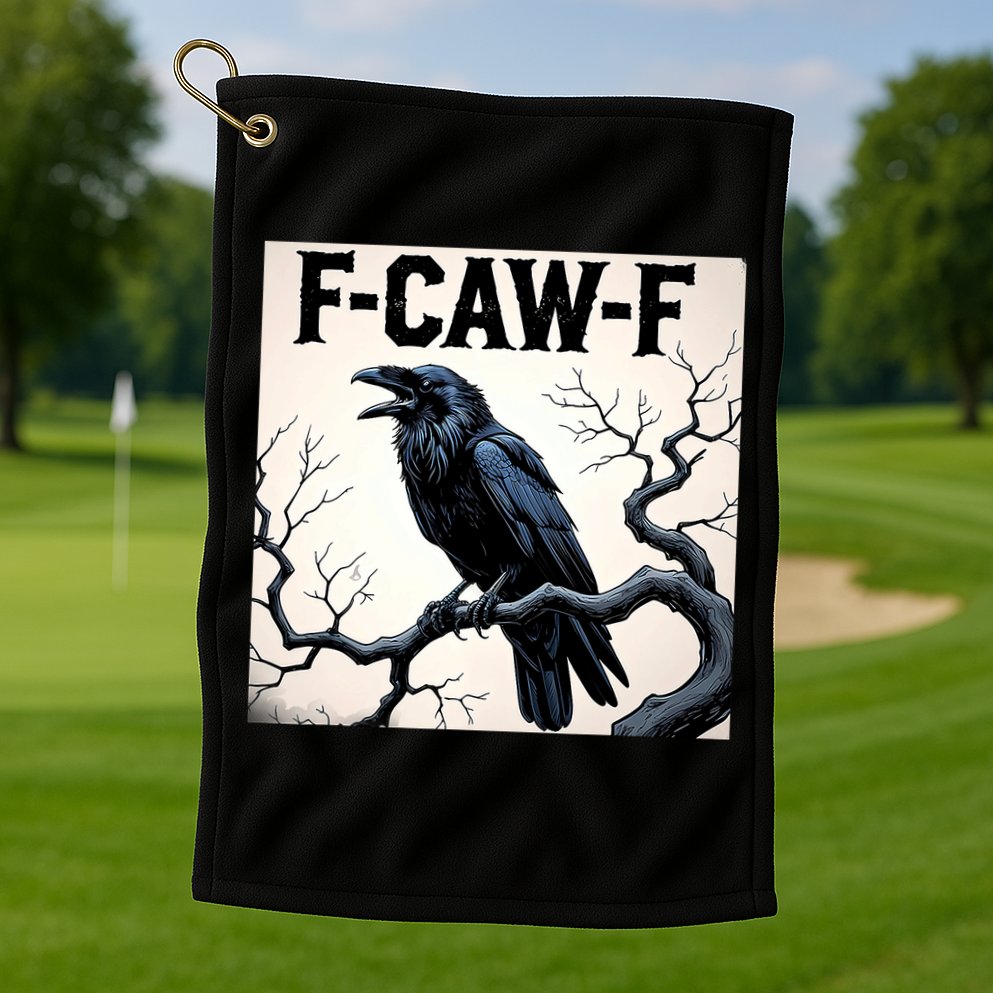 Funny F-Caw-F Crow Golf Towel