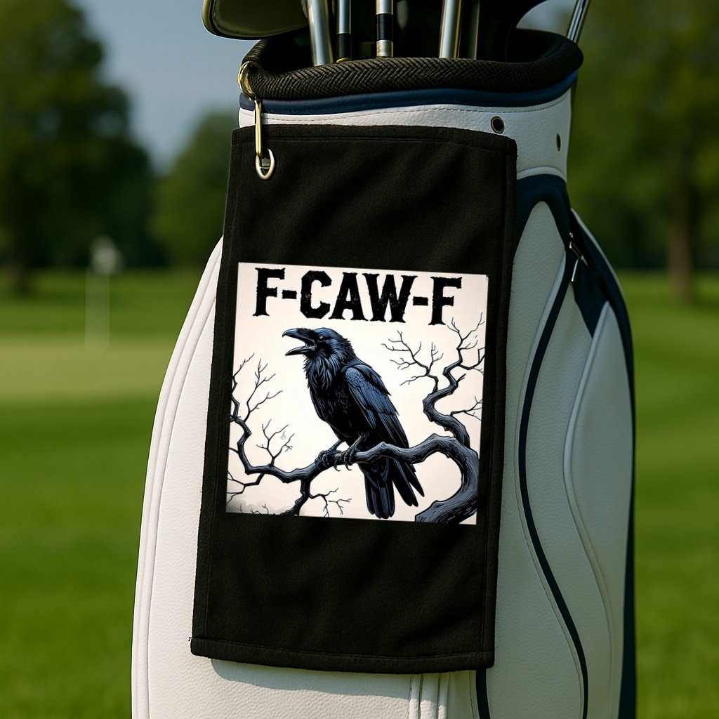 Funny F-Caw-F Crow Golf Towel