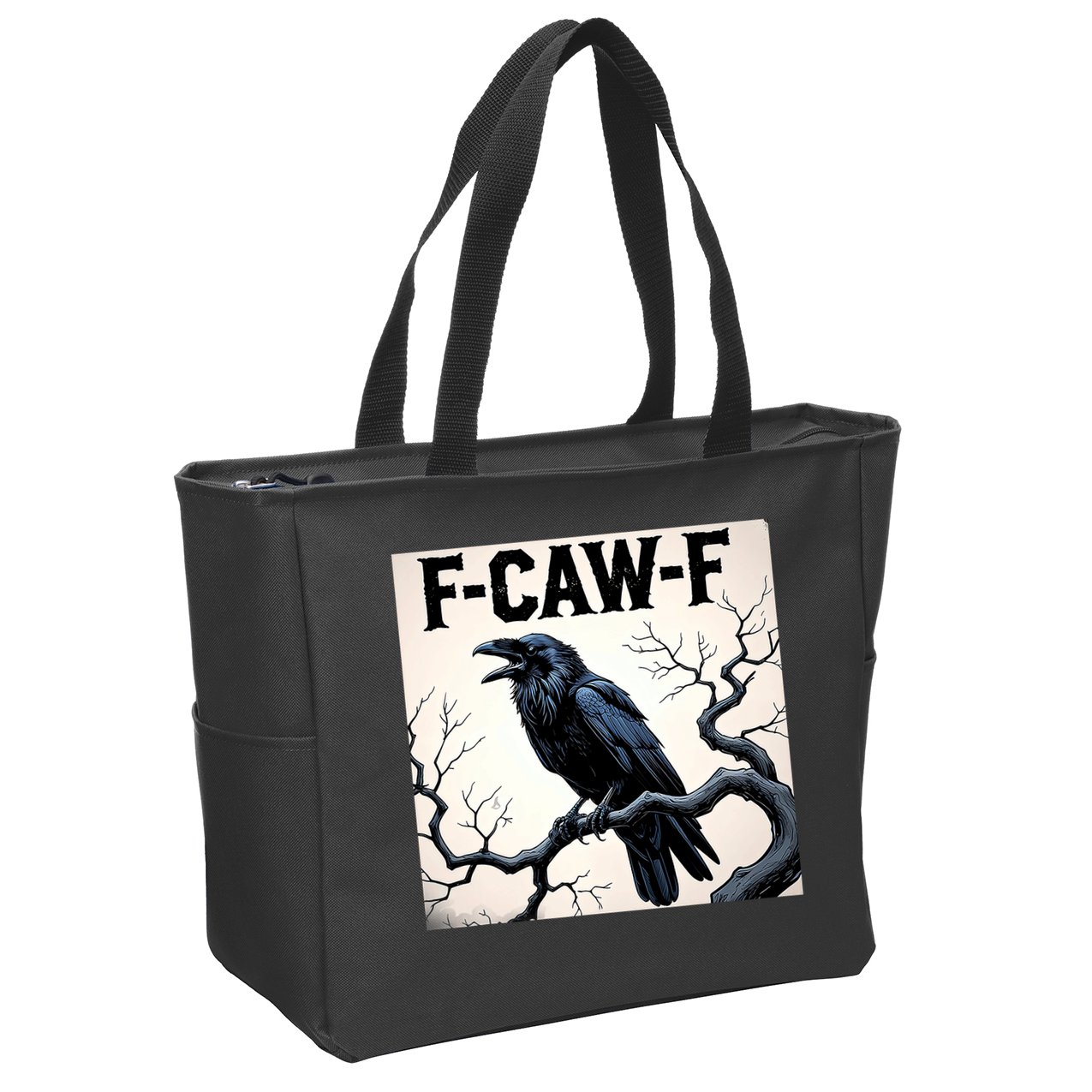 Funny F-Caw-F Crow Zip Tote Bag