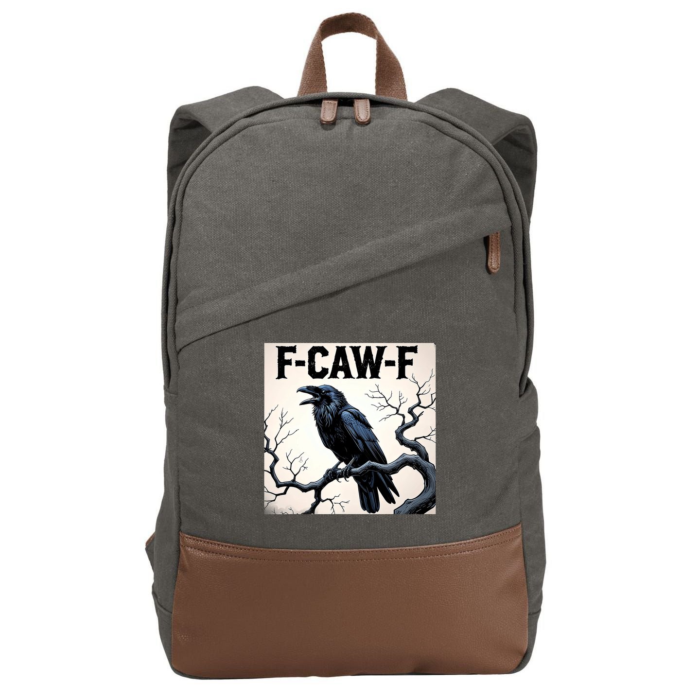 Funny F-Caw-F Crow Cotton Canvas Backpack