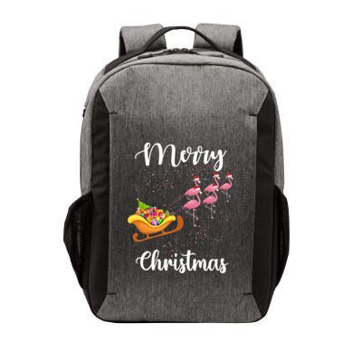 Funny Flamingo Christmas Pink Flamingos Sleigh Snow Santa Gift Vector Backpack