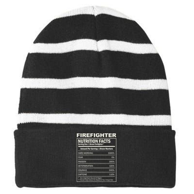 Firefighter Funny Courage Fireman Striped Beanie with Solid Band