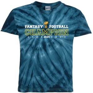 Fantasy Football Champion 2024 Football Champion Kids Tie-Dye T-Shirt