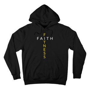 Faith Fitness Cross Christian Workout Modern Gym Hoodie