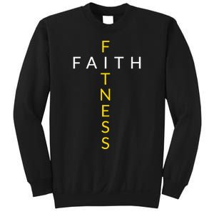 Faith Fitness Cross Christian Workout Modern Gym Sweatshirt