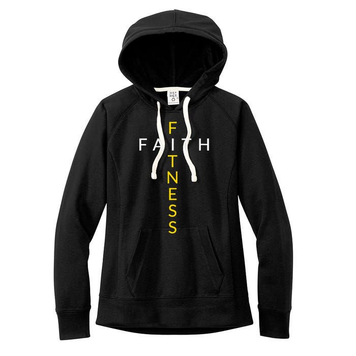 Faith Fitness Cross Christian Workout Modern Gym Women's Fleece Hoodie