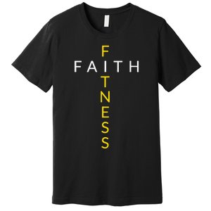 Faith Fitness Cross Christian Workout Modern Gym Premium T-Shirt