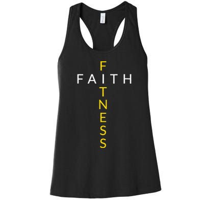 Faith Fitness Cross Christian Workout Modern Gym Women's Racerback Tank