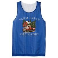 Farm Fresh Christmas Trees Rustic Farmhouse Vintage Truck Great Gift Mesh Reversible Basketball Jersey Tank