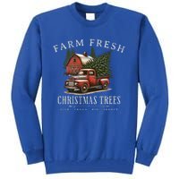 Farm Fresh Christmas Trees Rustic Farmhouse Vintage Truck Great Gift Tall Sweatshirt