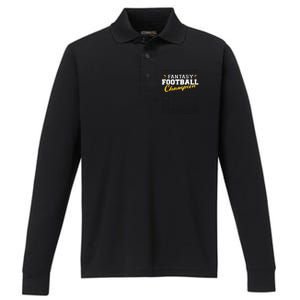 Fantasy Football Champion 2024 Football Champion Performance Long Sleeve Polo