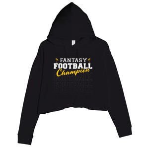 Fantasy Football Champion 2024 Football Champion Crop Fleece Hoodie