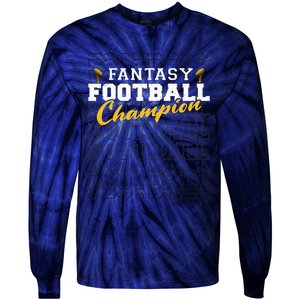 Fantasy Football Champion 2024 Football Champion Tie-Dye Long Sleeve Shirt