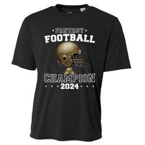 Fantasy Football Champion 2024 Shield Trophy Emblem Cooling Performance Crew T-Shirt