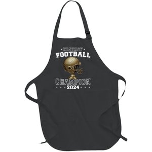 Fantasy Football Champion 2024 Shield Trophy Emblem Full-Length Apron With Pockets