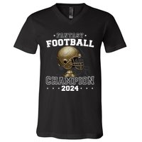 Fantasy Football Champion 2024 Shield Trophy Emblem V-Neck T-Shirt