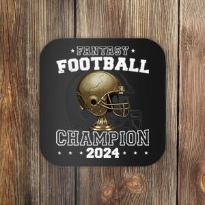 Fantasy Football Champion 2024 Shield Trophy Emblem Coaster