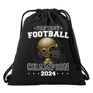 Fantasy Football Champion 2024 Shield Trophy Emblem Drawstring Bag