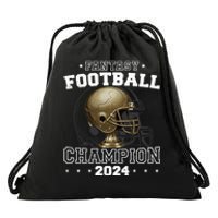 Fantasy Football Champion 2024 Shield Trophy Emblem Drawstring Bag