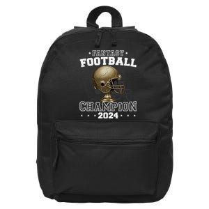 Fantasy Football Champion 2024 Shield Trophy Emblem 16 in Basic Backpack