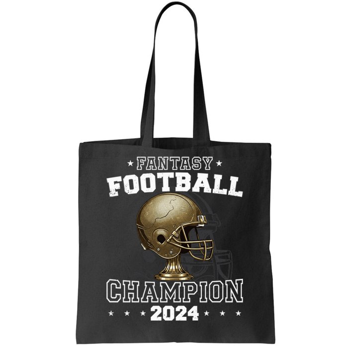 Fantasy Football Champion 2024 Shield Trophy Emblem Tote Bag