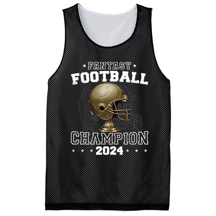 Fantasy Football Champion 2024 Shield Trophy Emblem Mesh Reversible Basketball Jersey Tank