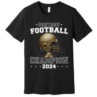 Fantasy Football Champion 2024 Shield Trophy Emblem Premium T-Shirt